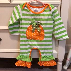 Pumpkin ruffle romper